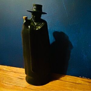Vintage 1969 Matte Black Don Wedgewood Sandeman Cream Sherry Bottle/Decanter